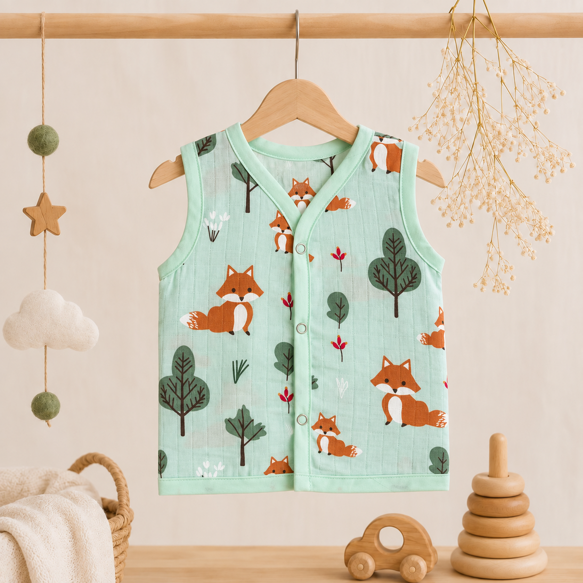 Muslin Snap Button Jabla- Fox