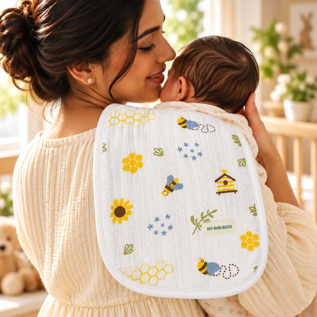 Muslin Burp Cloth - Honey Bee