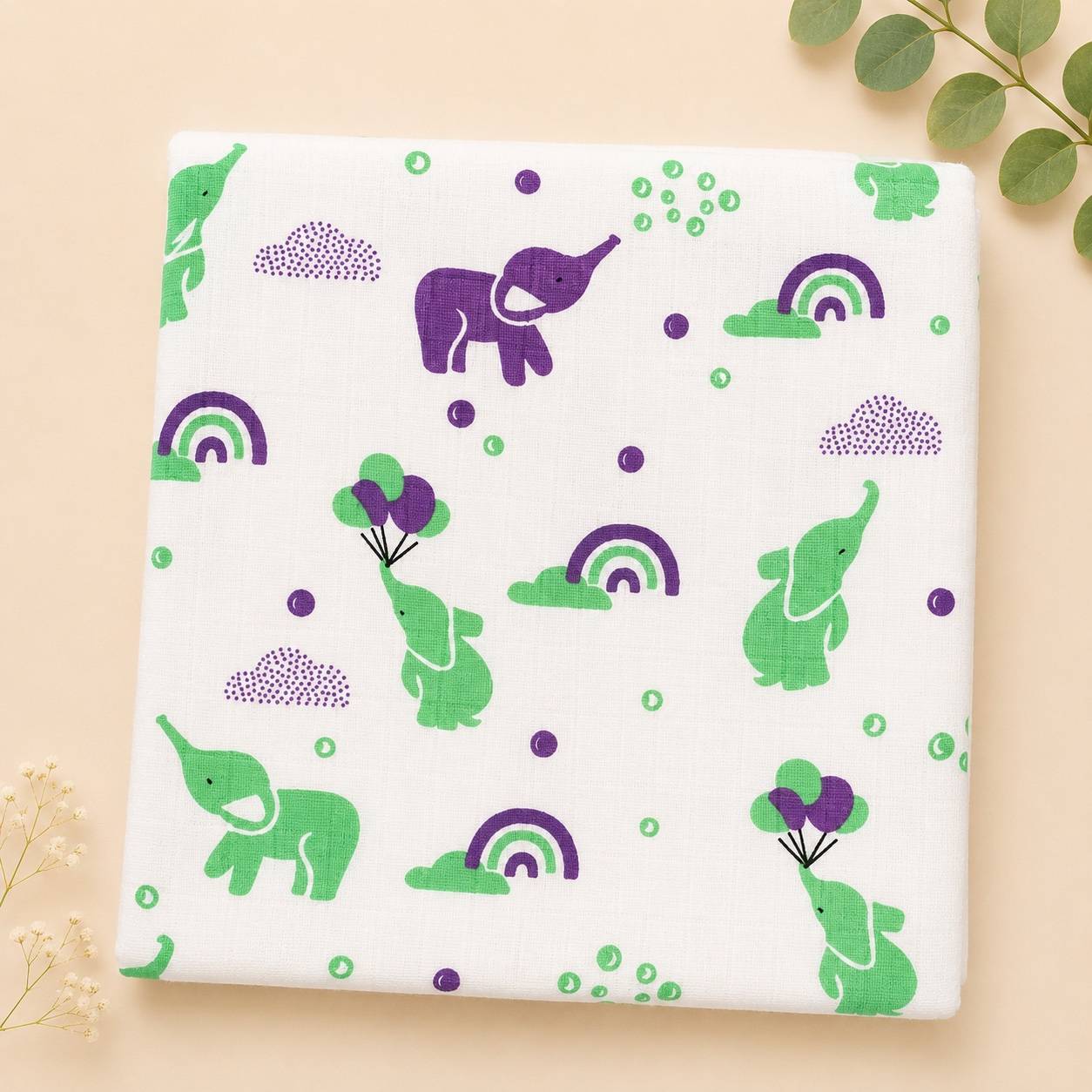Colour Elephant -Muslin Towel