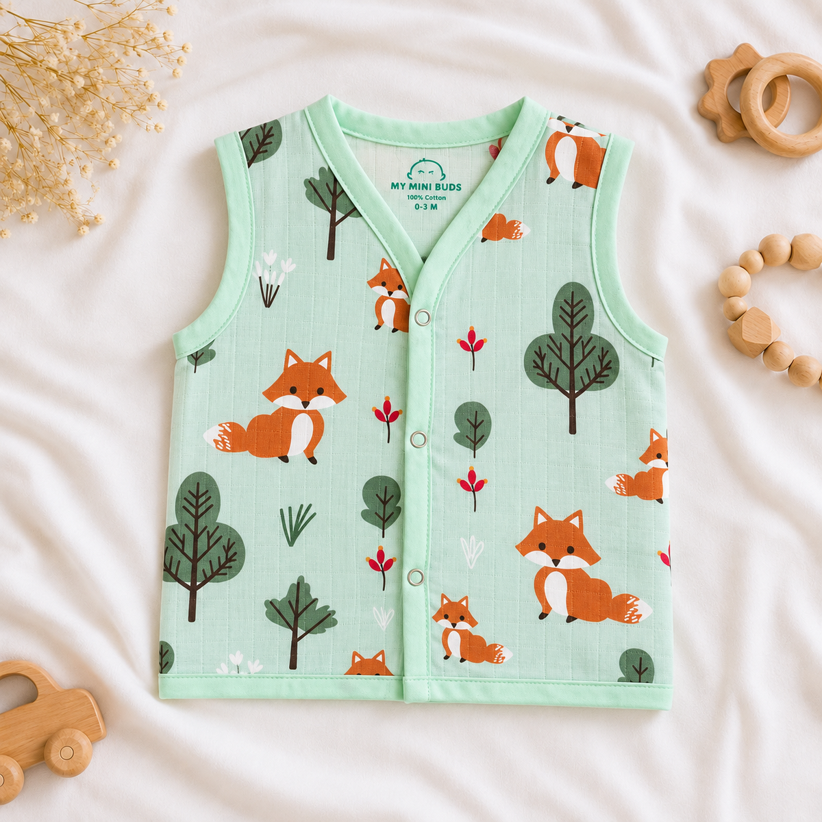 Muslin Snap Button Jabla- Fox