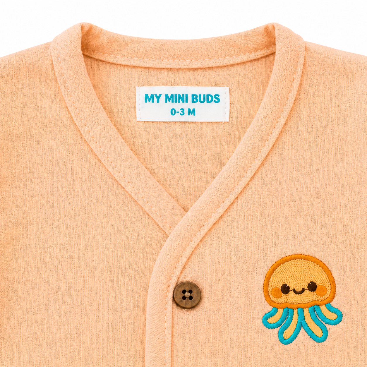 Muslin Jabla set-Crinkle- Peach jellyfish