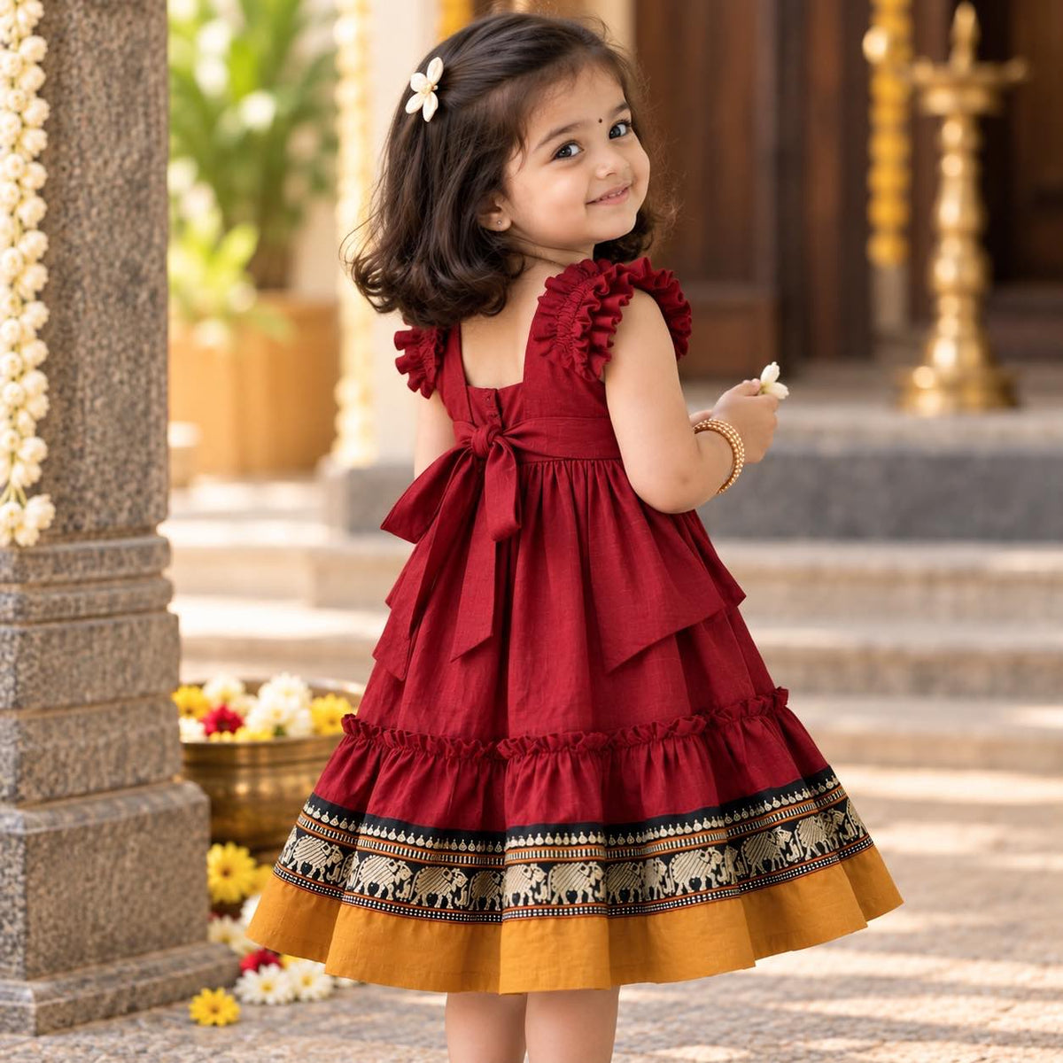 Deep Maroon -Madhura Ethnic Frock