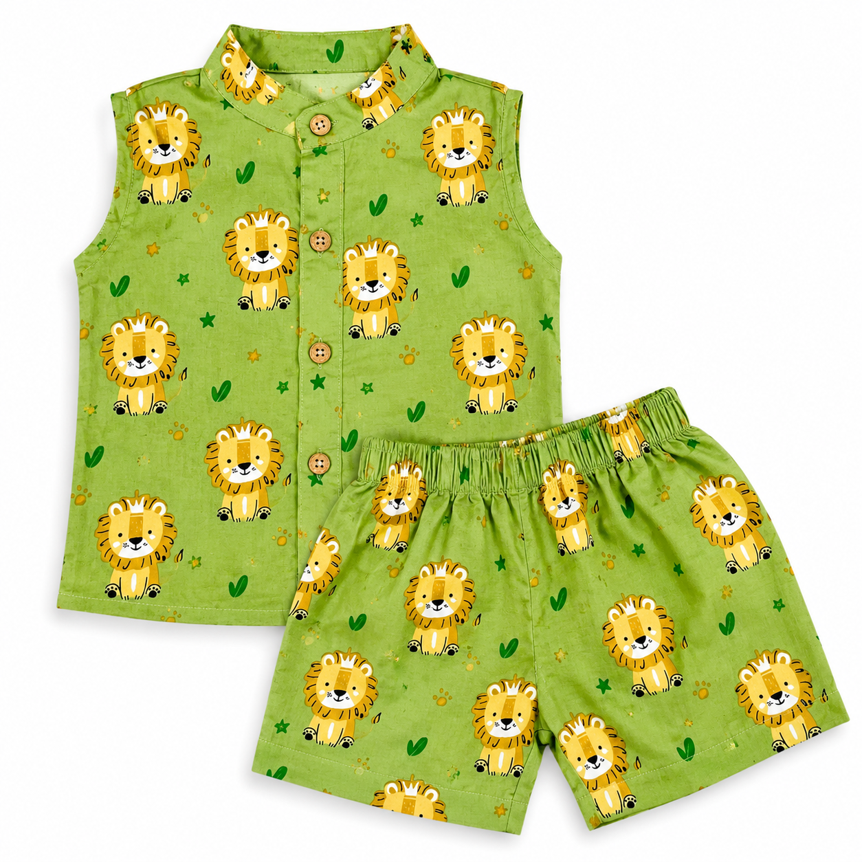 Green Leo Sleeveless Co-ord Set