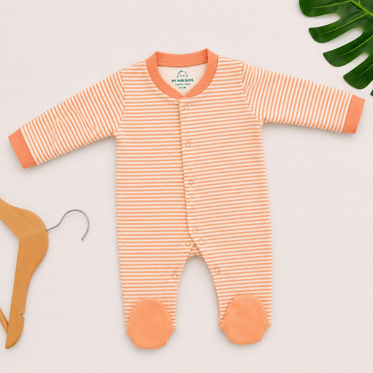 Sleep Suit- Orange Combo