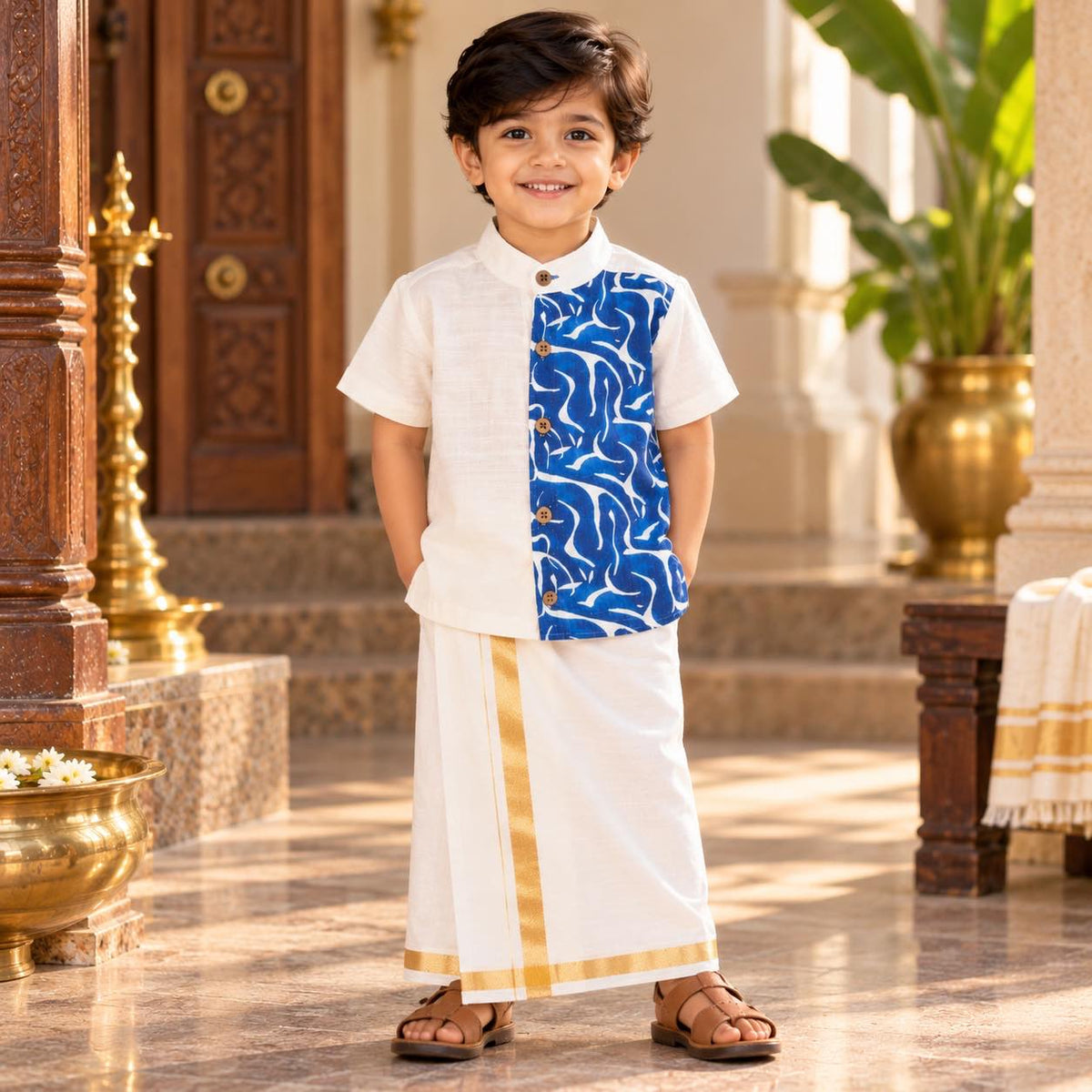 Ethnic Shirt -Blue Tie&dye