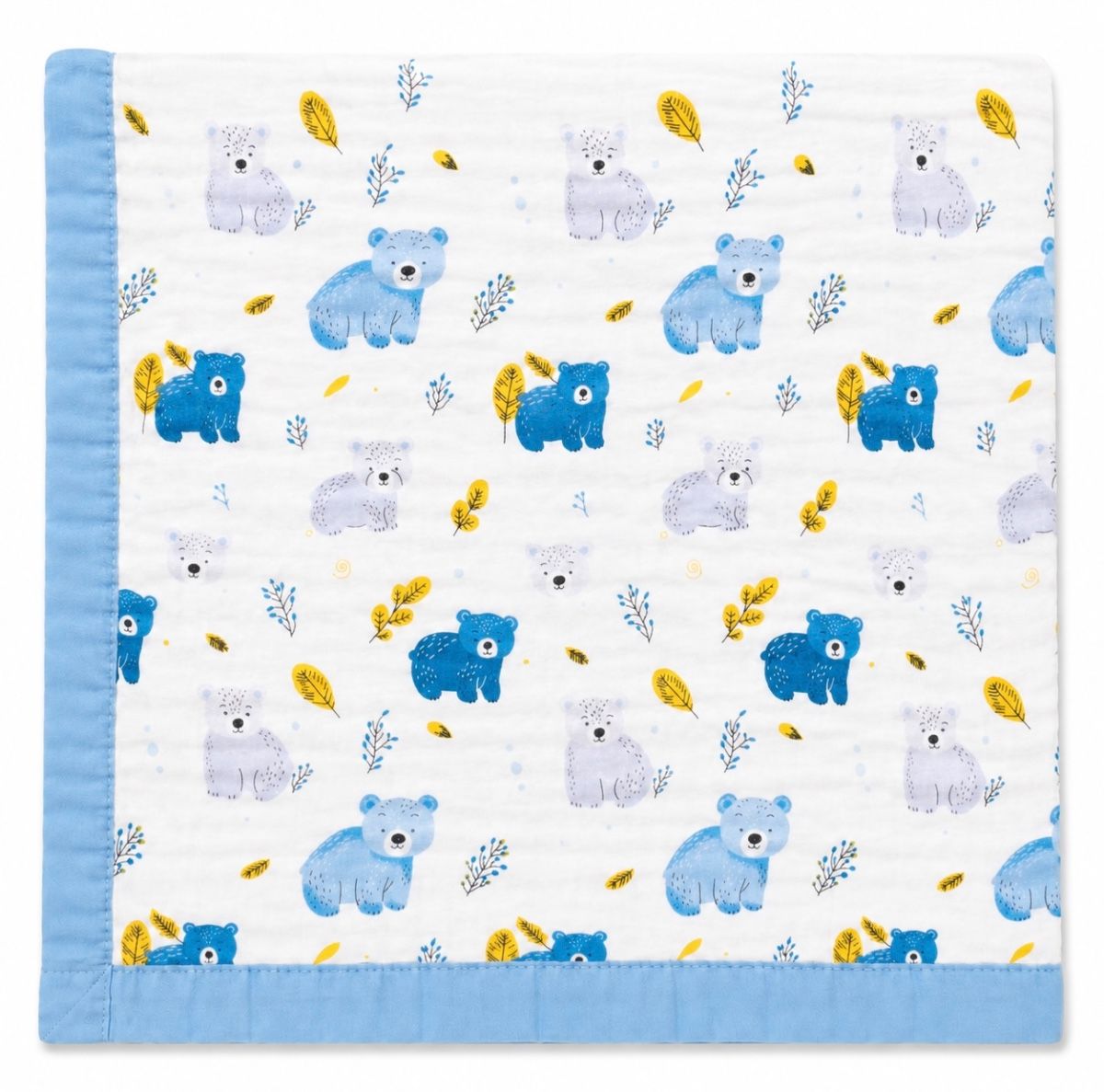 Bear- 6 Layer Crinkle Muslin Baby Blanket - 110*110cm
