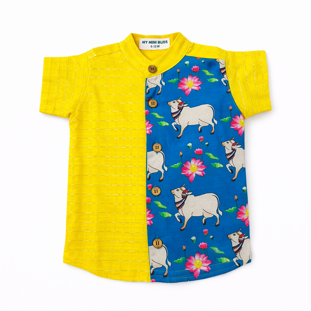 Kids Ethnic Shirt - Blooming Yellow