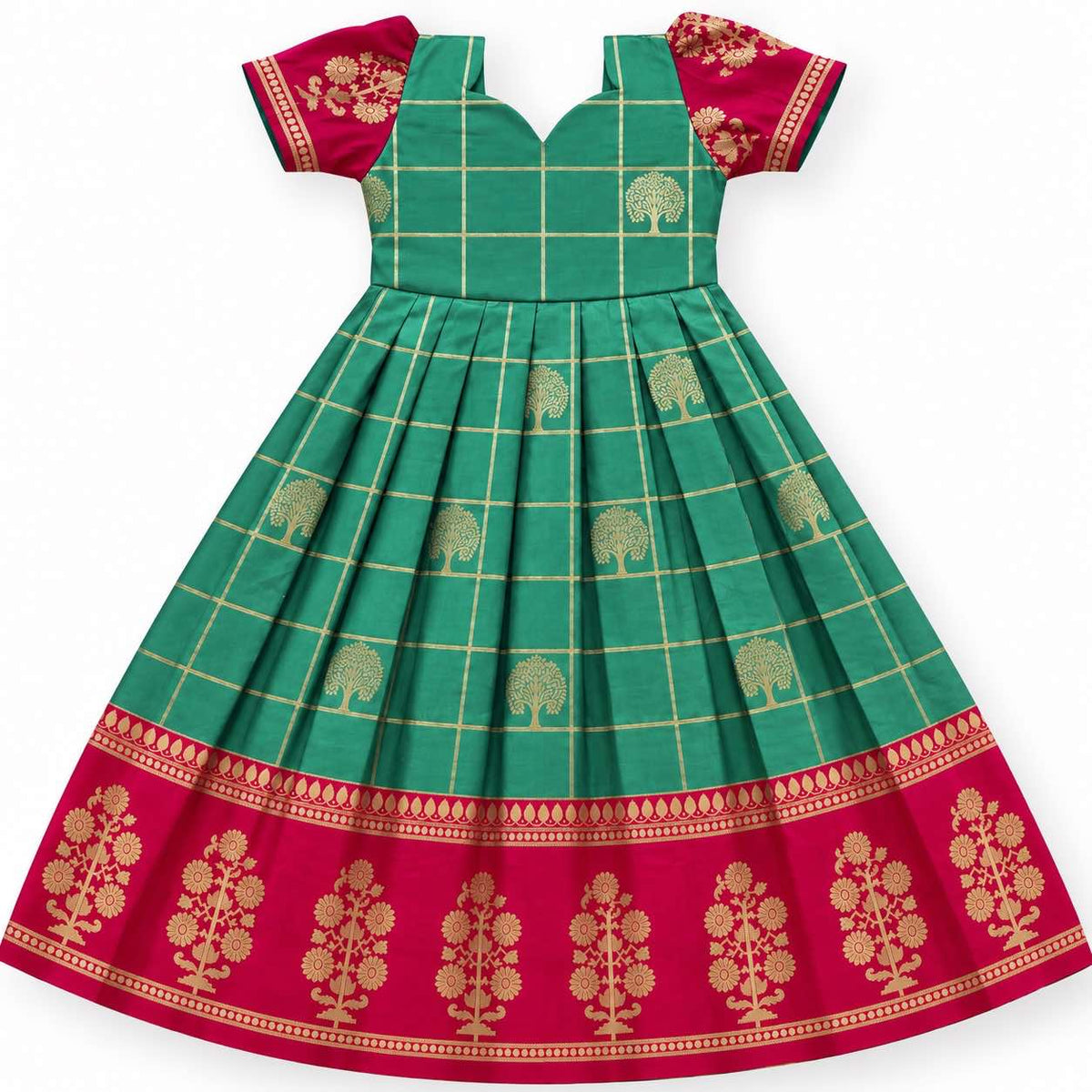 Teal Rosebud Ethnic Frock