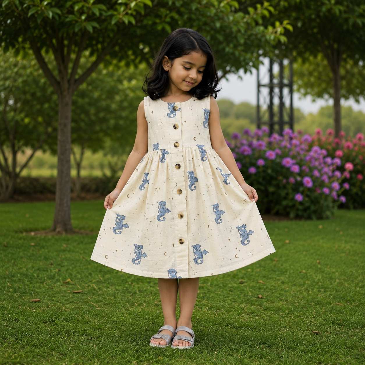 Sleeveless Frock- Dragon