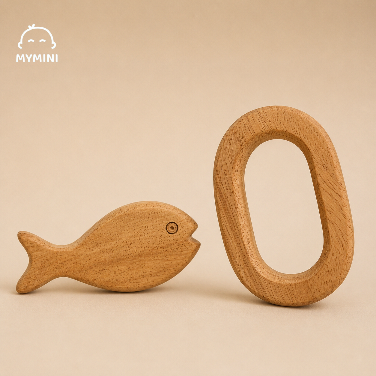 Fish & Oval-Neem Wooden Teether