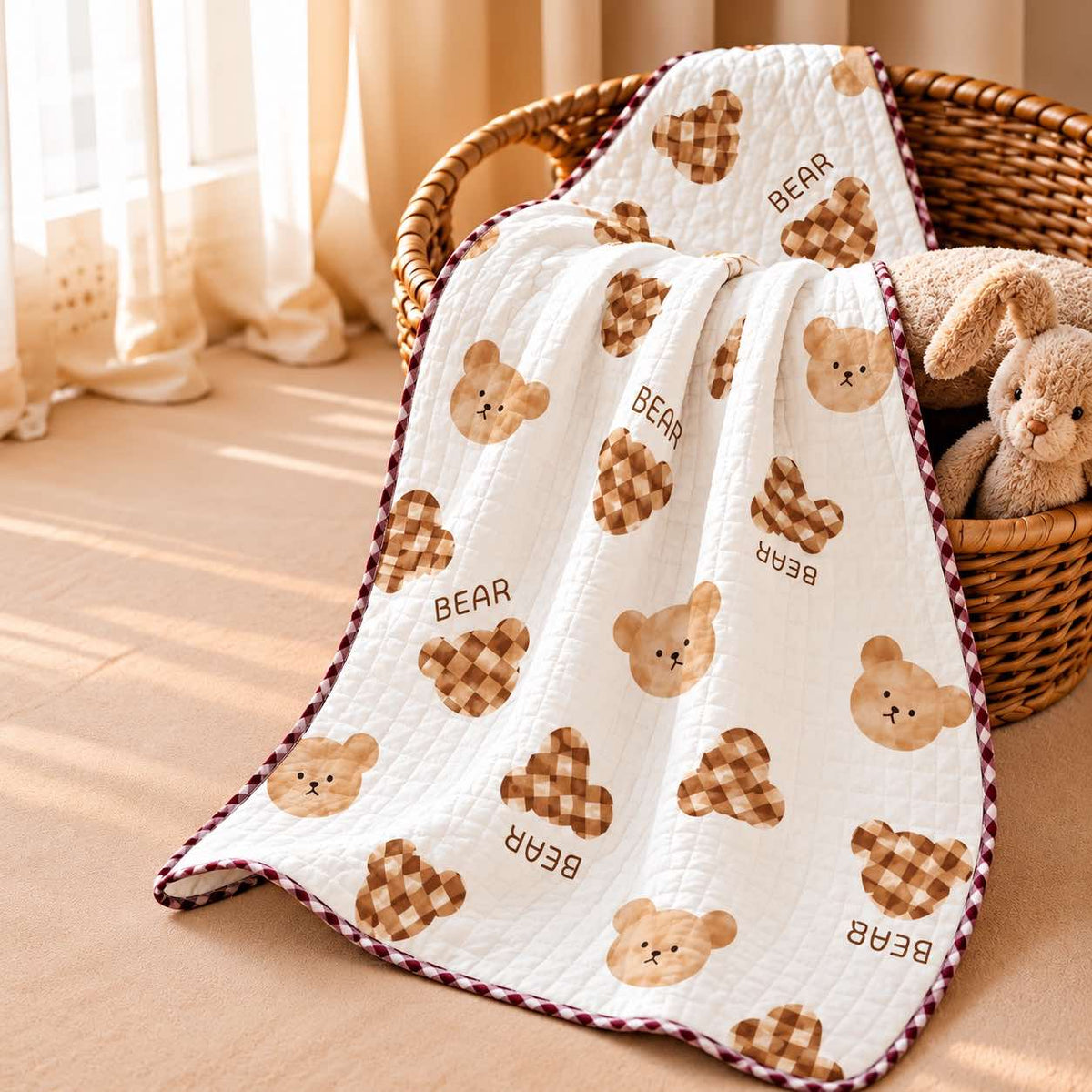 Teddy bear -2 layer Blanket 85*85cm