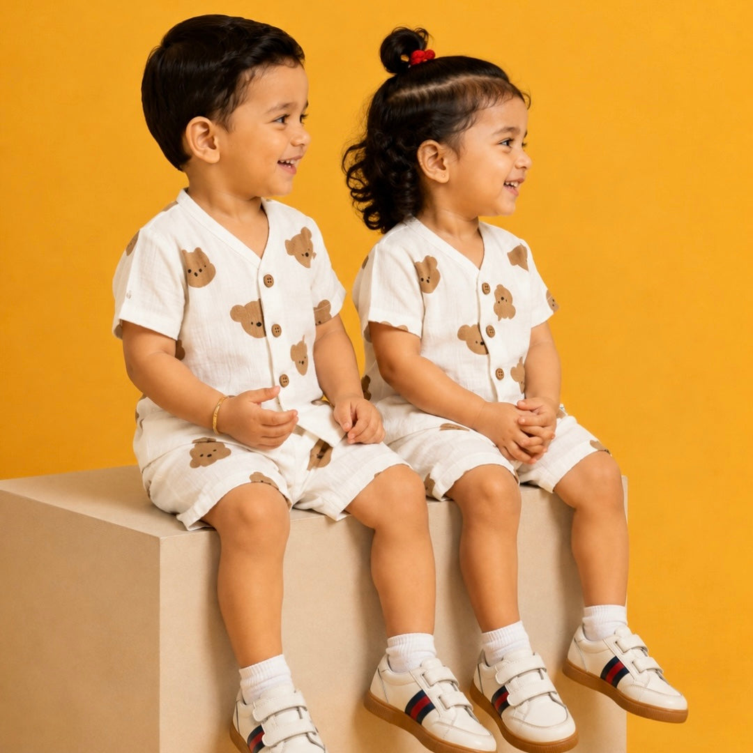 Muslin Jabla set-Crinkle- teddy