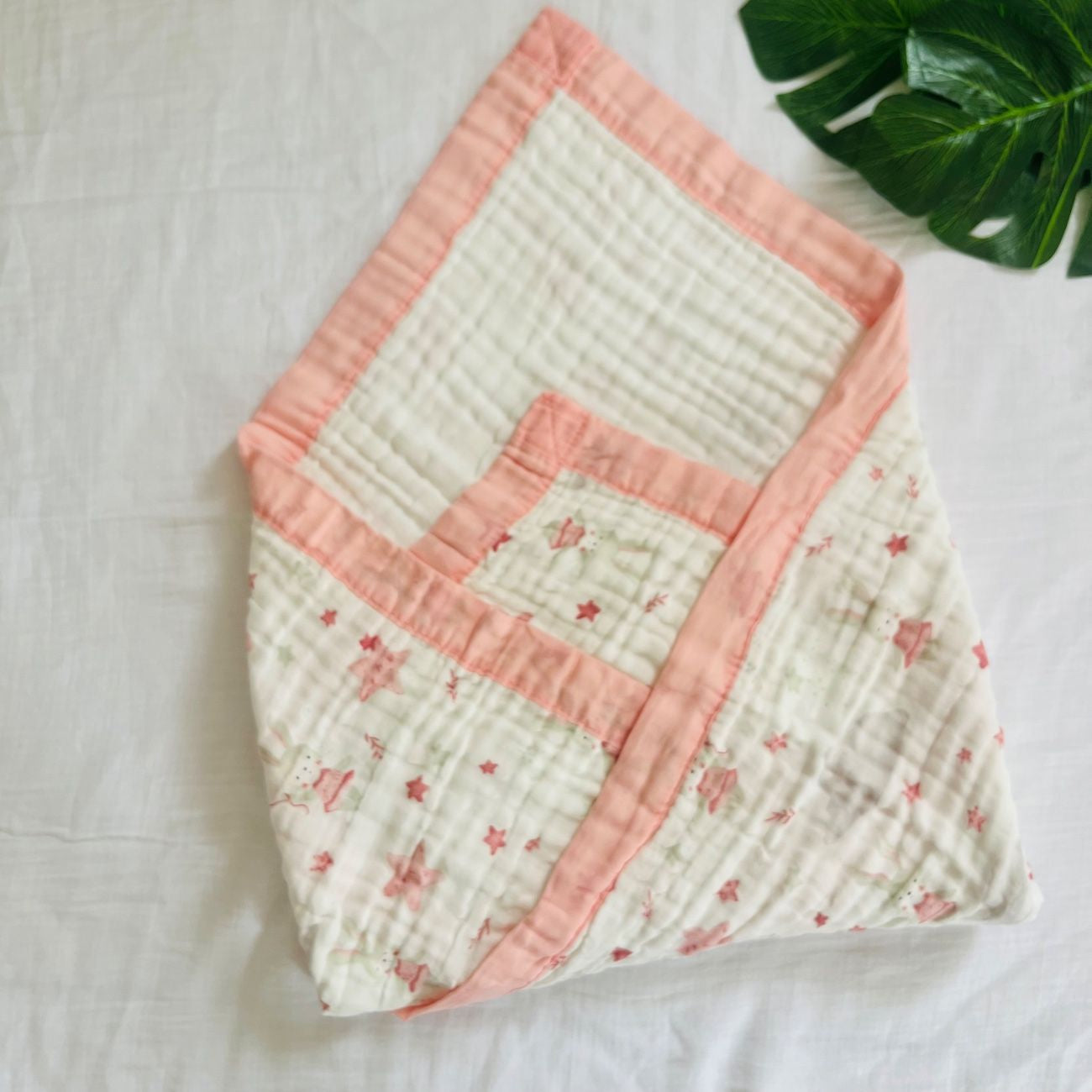 Print Rabbit - 6 Layer Crinkle Muslin Baby Blanket - 110*110cm