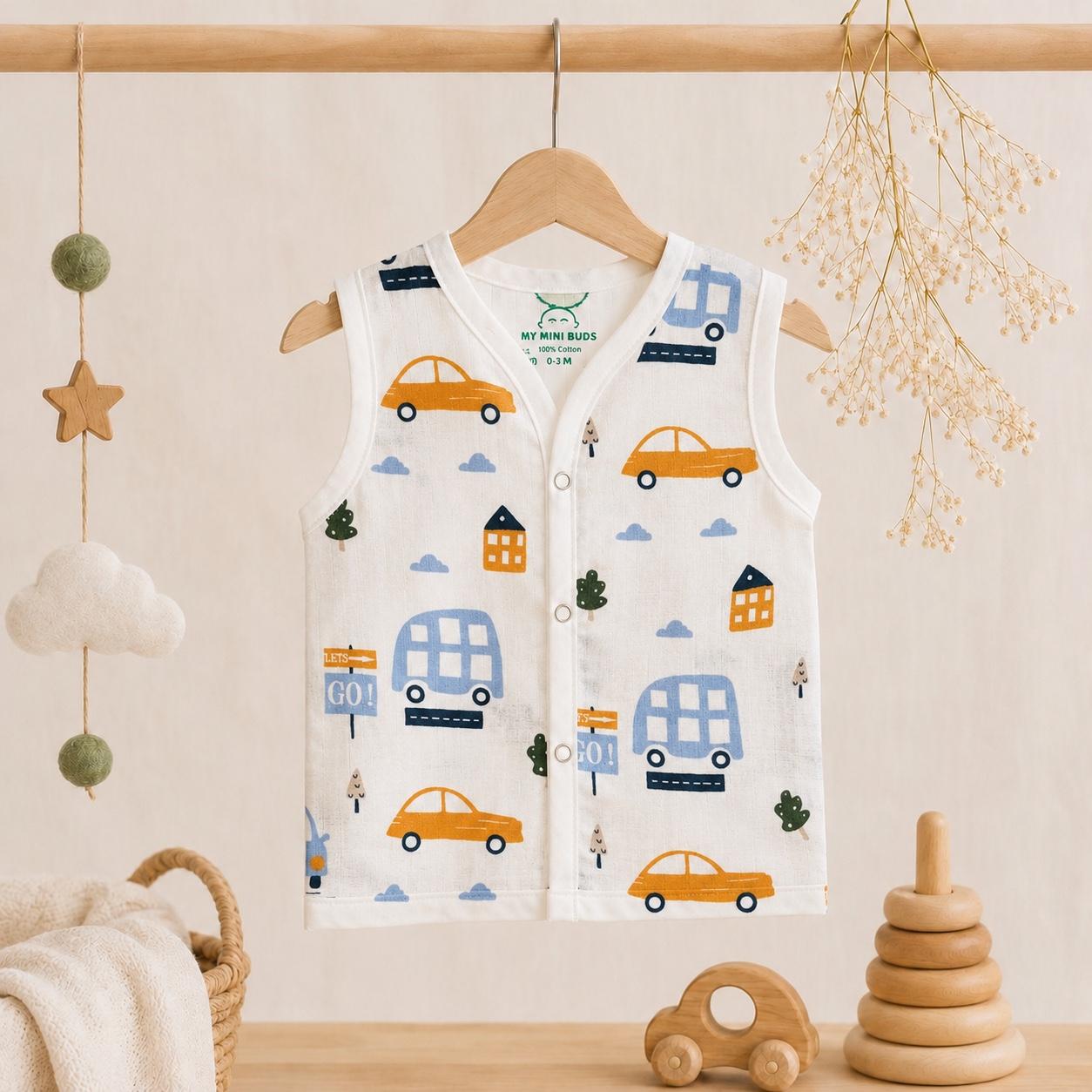 Muslin Snap Button Jabla- Lets Go