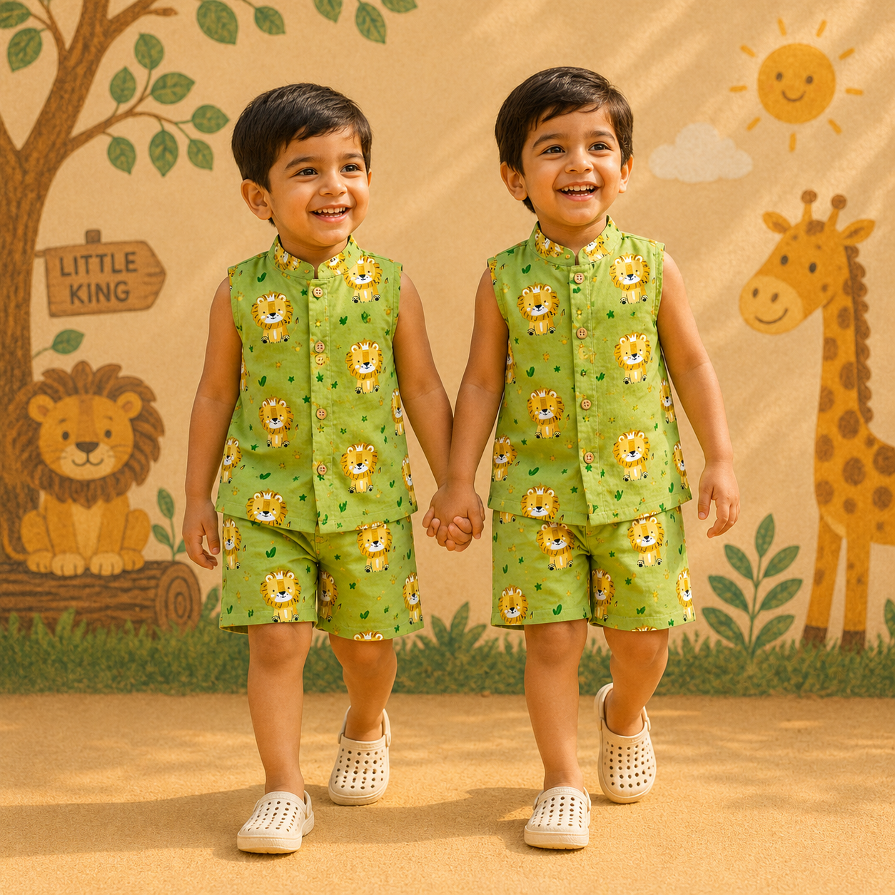 Green Leo Sleeveless Co-ord Set