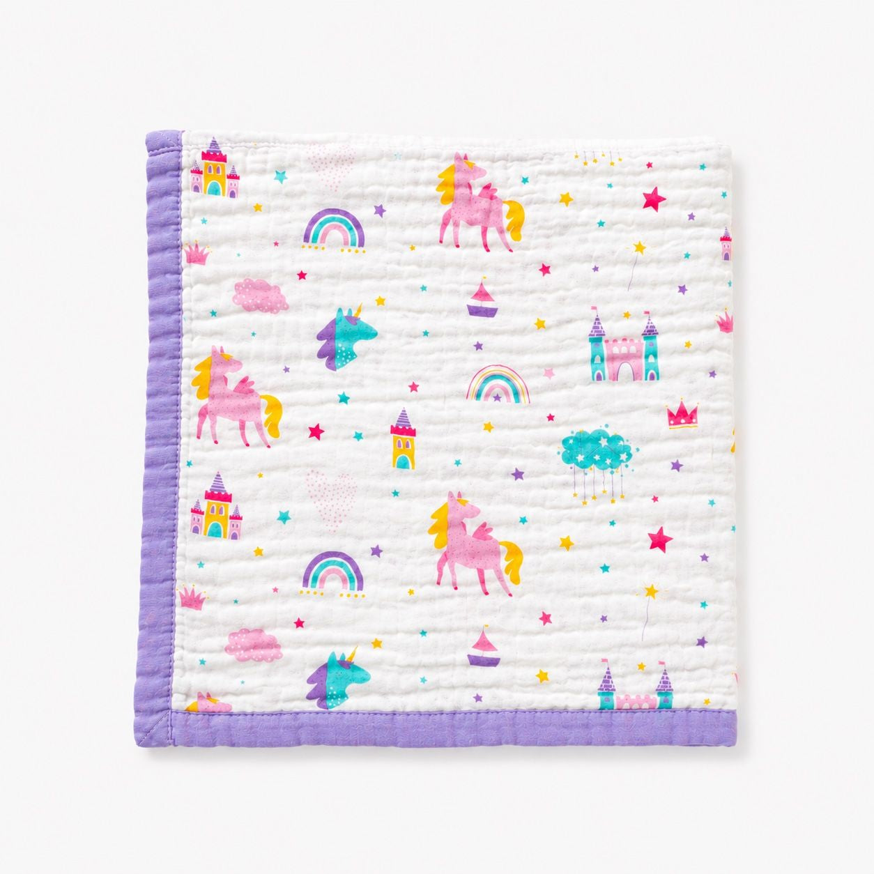 Unicorn- 6 Layer Crinkle Muslin Baby Blanket - 110*110cm