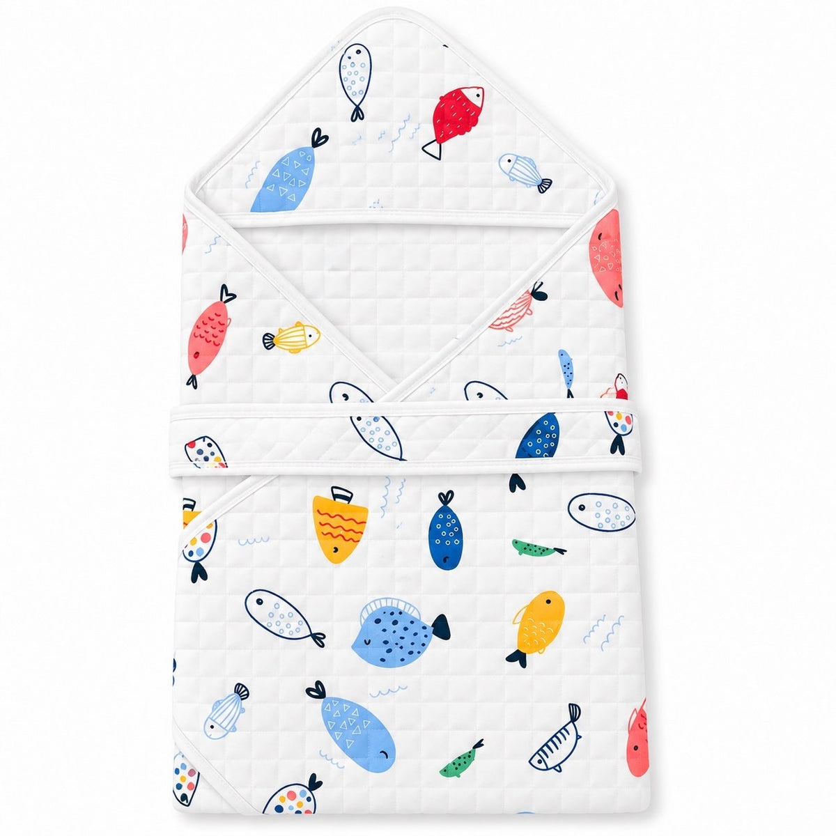 Hooded Towel wrapper - fish