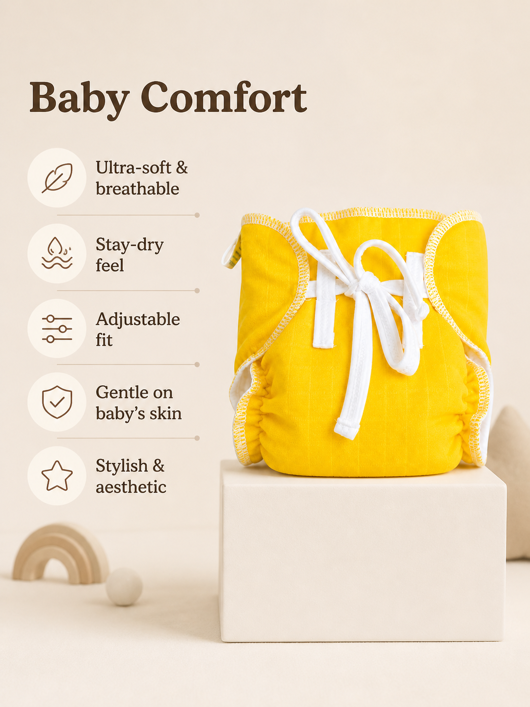 Combo Pack of (3) -Dry Feel Nappy’s Muslin