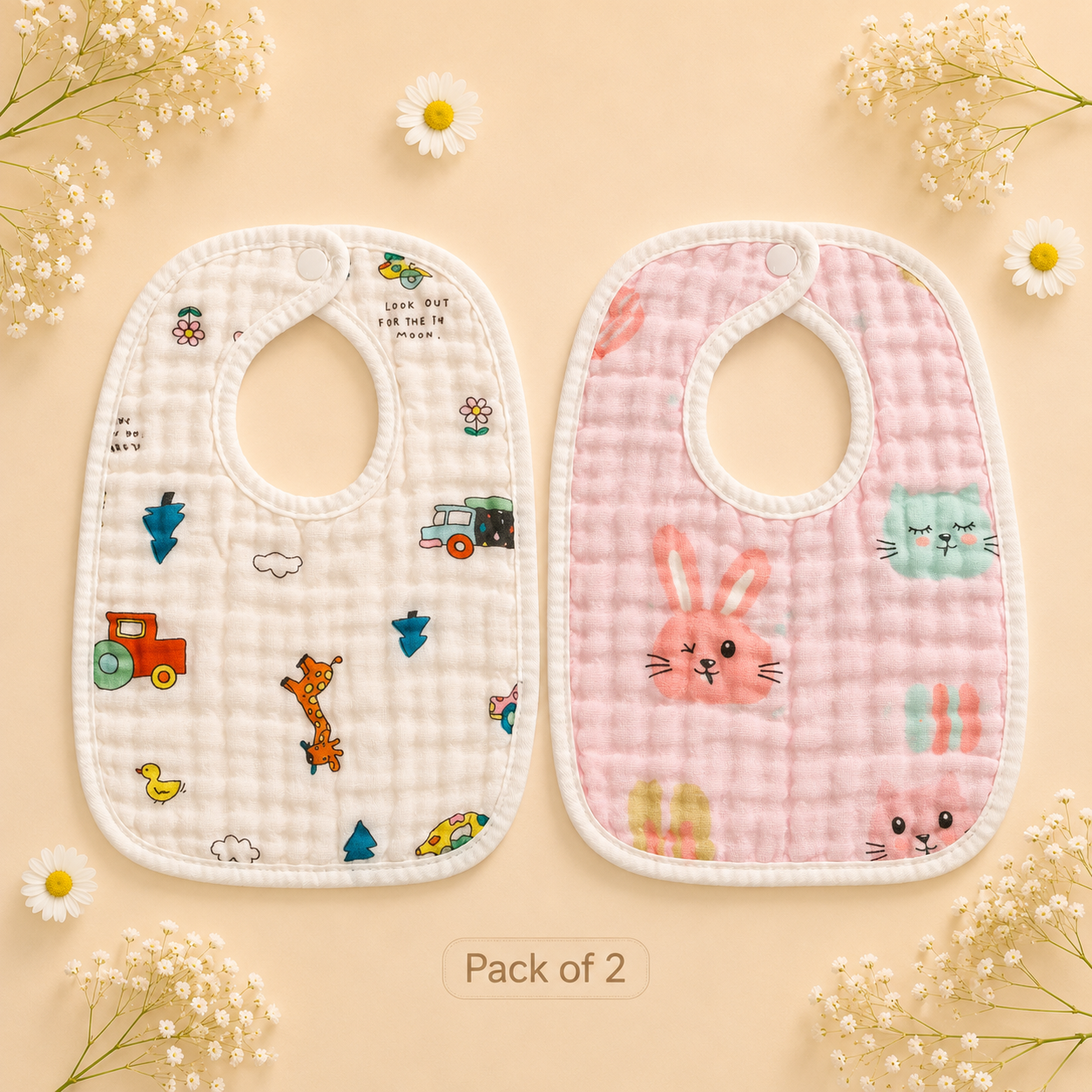 Bibs - Cute animal Pack of 2