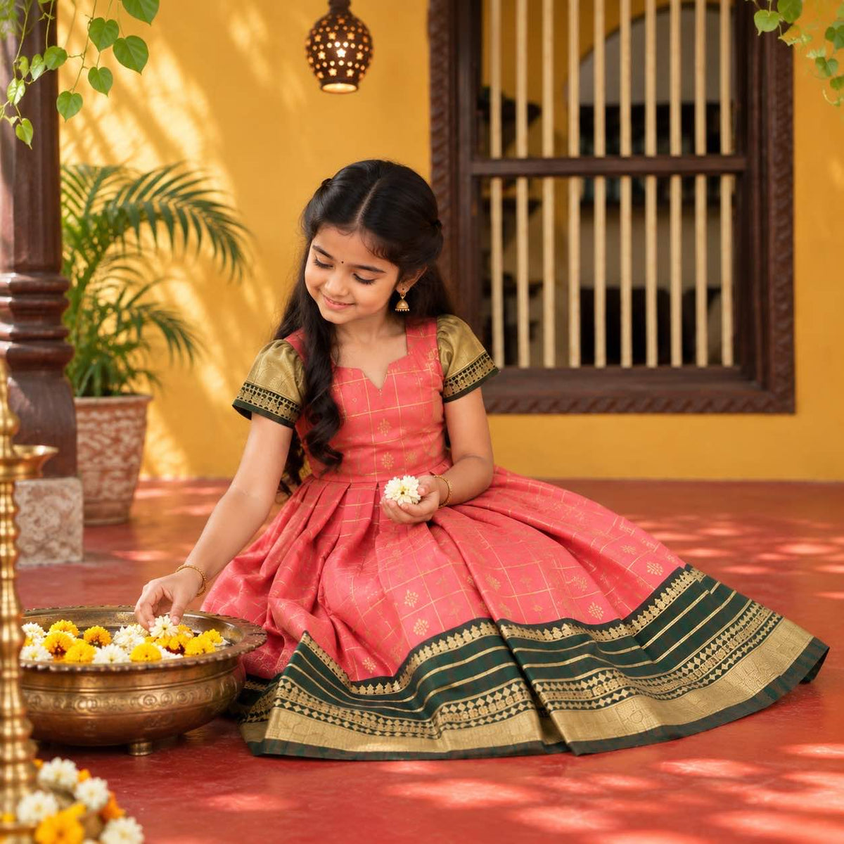 Pink jasmine Ethnic Frock