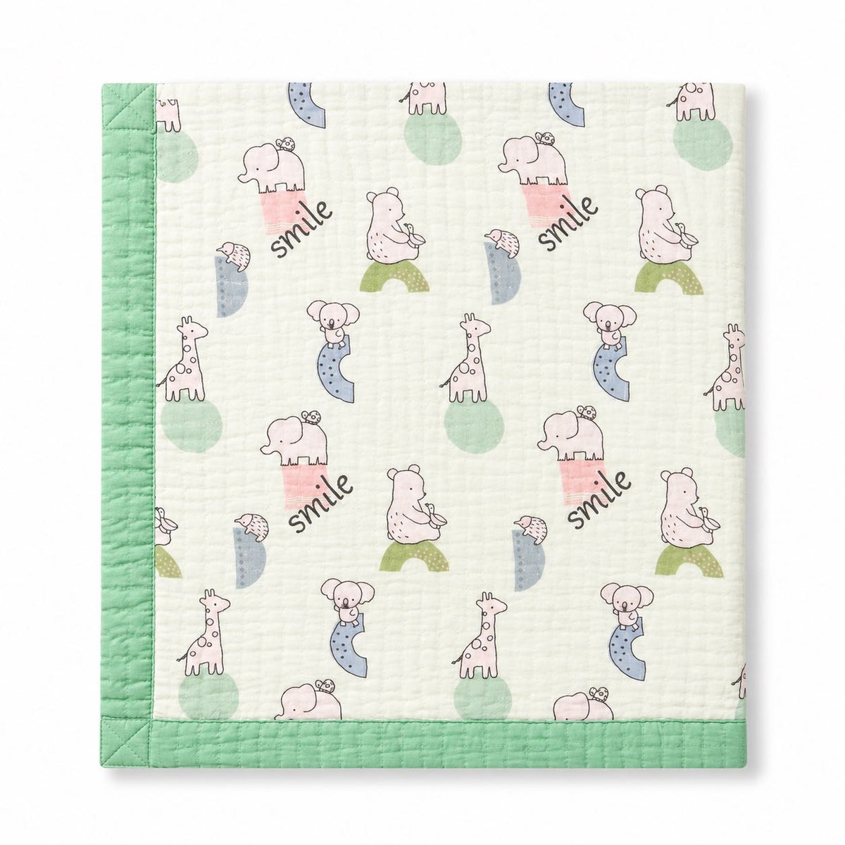 Animals print - 6 Layer Crinkle Muslin Baby Blanket - 110*110cm