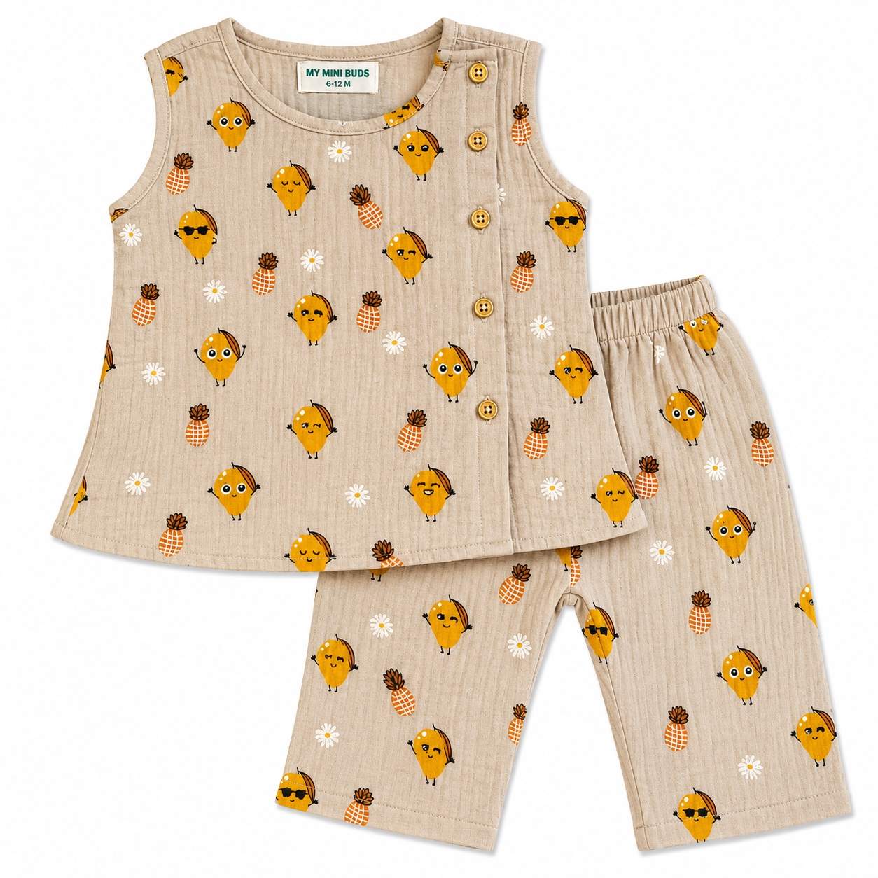 Mango Print -Co-Ord Set-Crinkle muslin