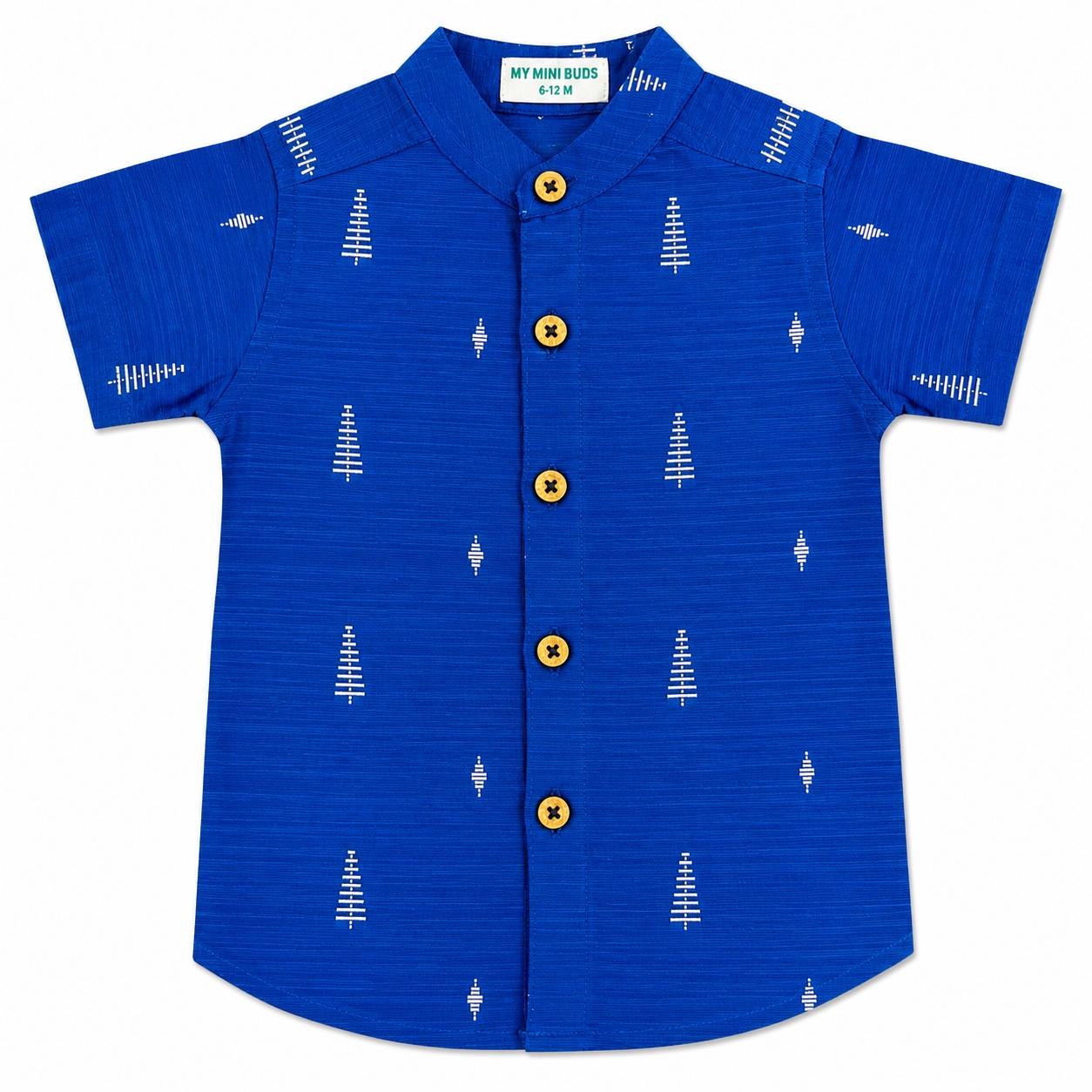 Kids Ethnic Shirt – Ikkat Blue