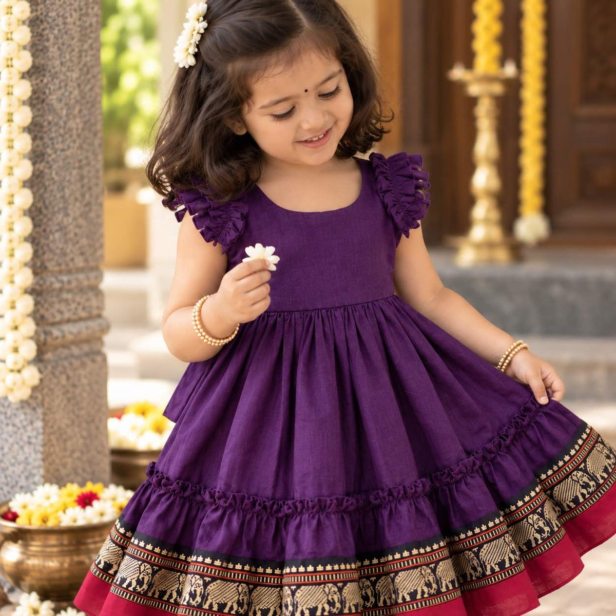 Deep Purple-Madhura Ethnic Frock