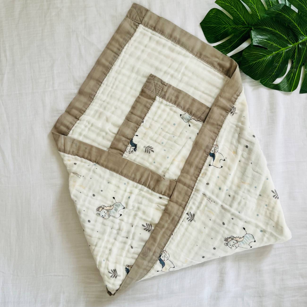 Little horse- 6 Layer Crinkle Muslin Baby Blanket - 110*110cm