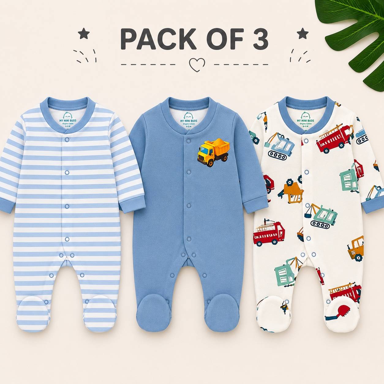 Sleep Suit- Light Blue Combo