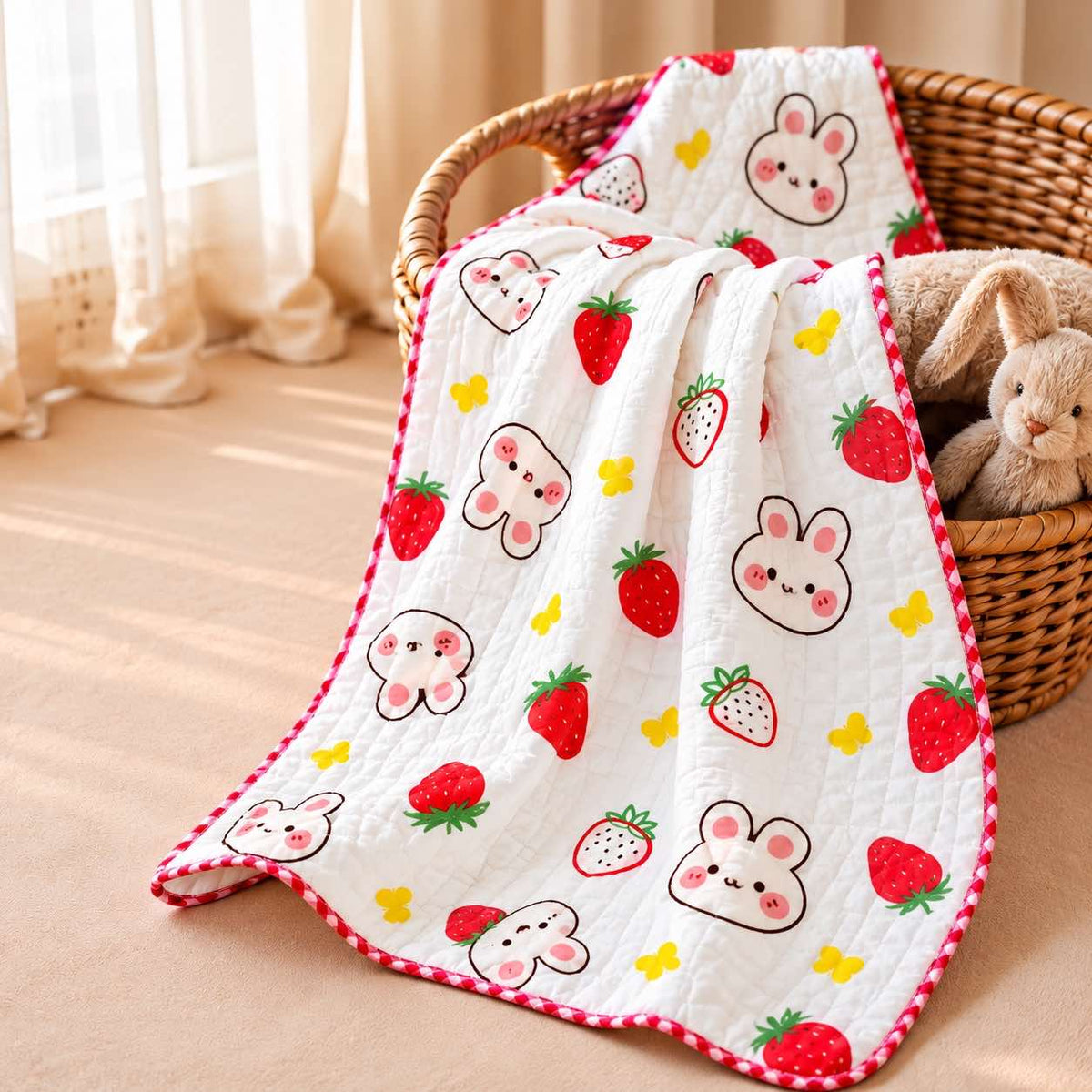 Lovely rabbit -2 layer Blanket 85*85cm
