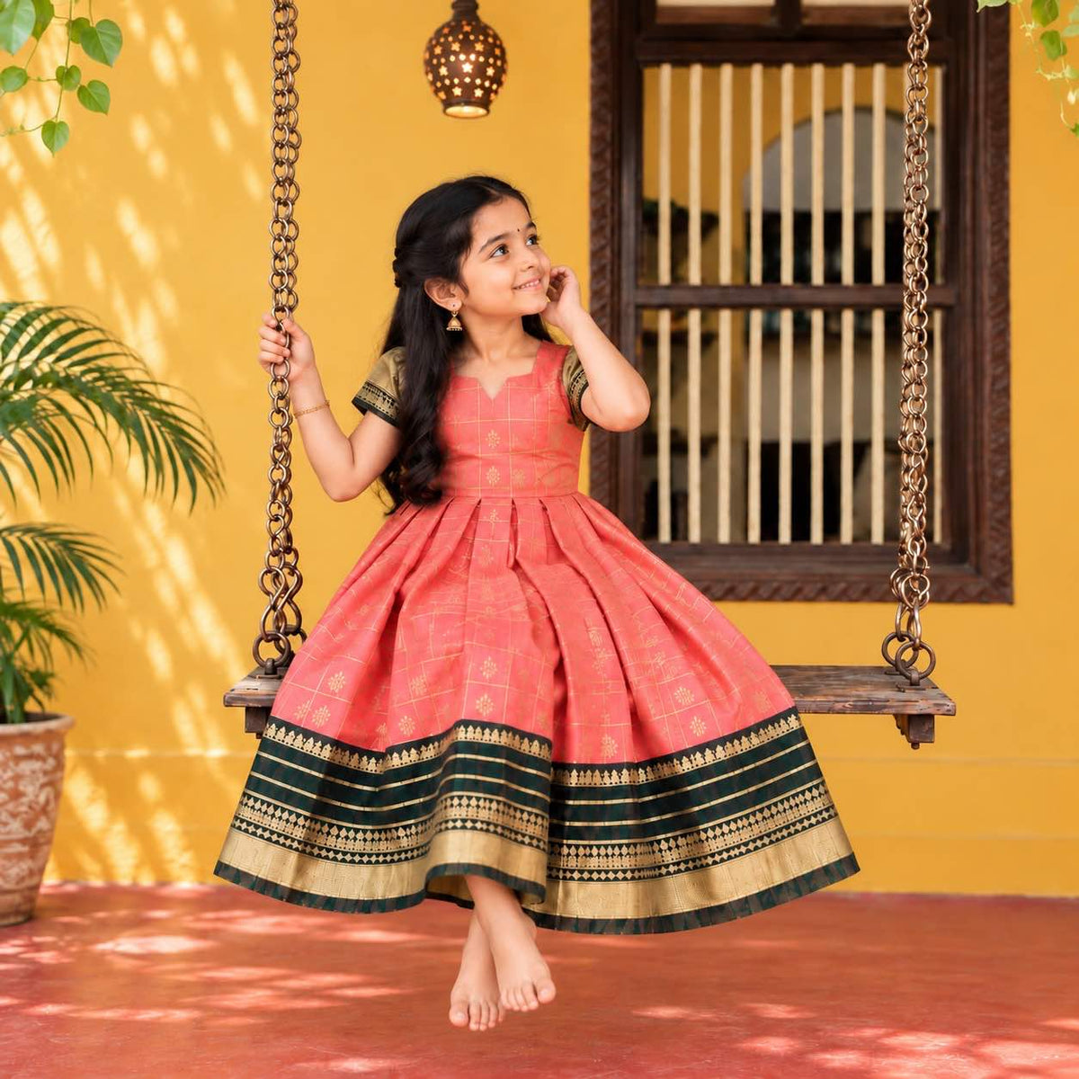 Pink jasmine Ethnic Frock