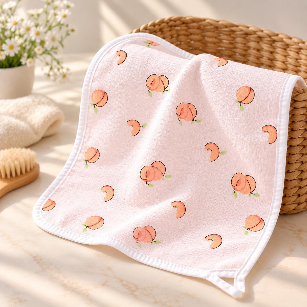 Wash Cloth- Peach print