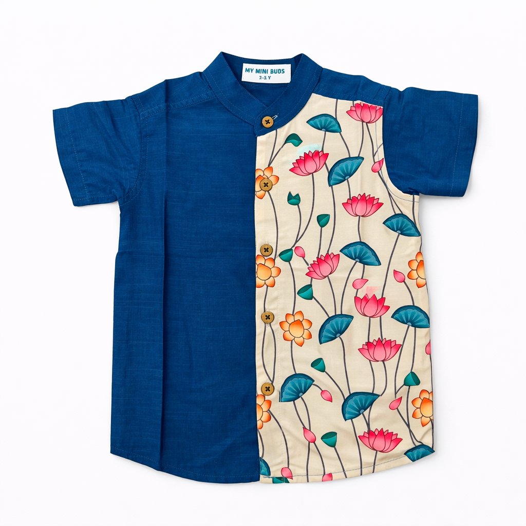 Kids Ethnic Shirt - Blue lotus