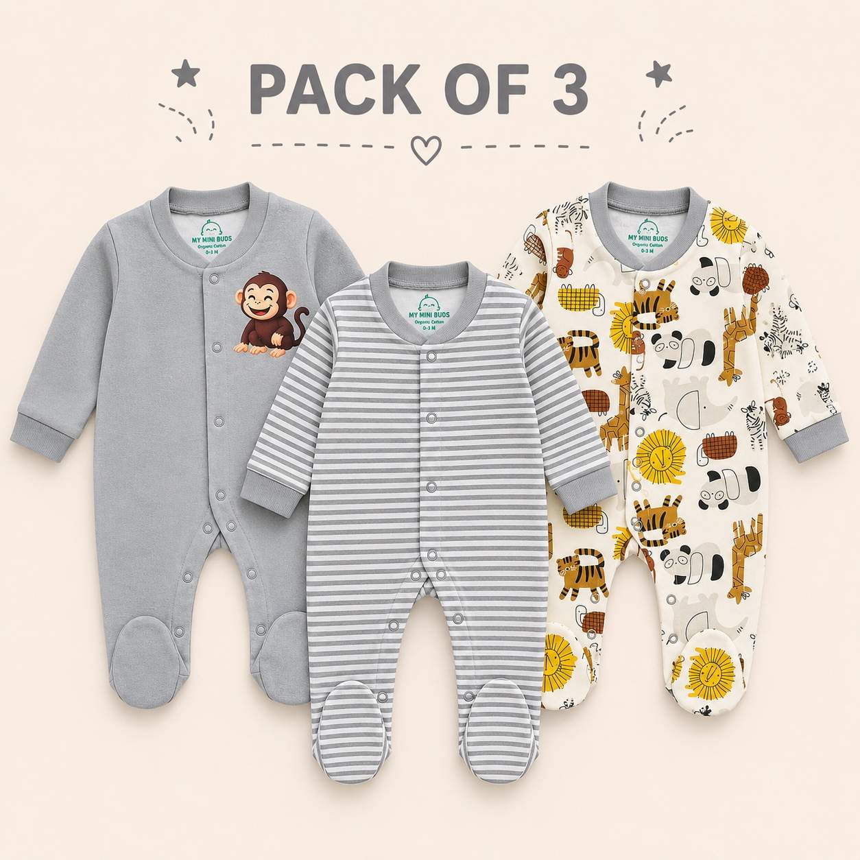 Sleep Suit-  grey Combo