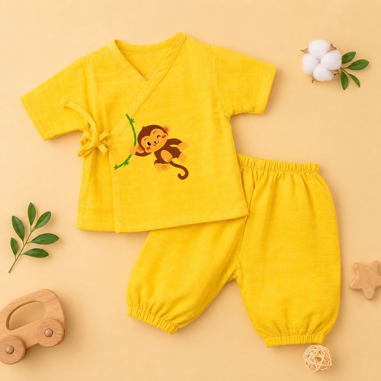 Yellow Monkey-Kimonos set