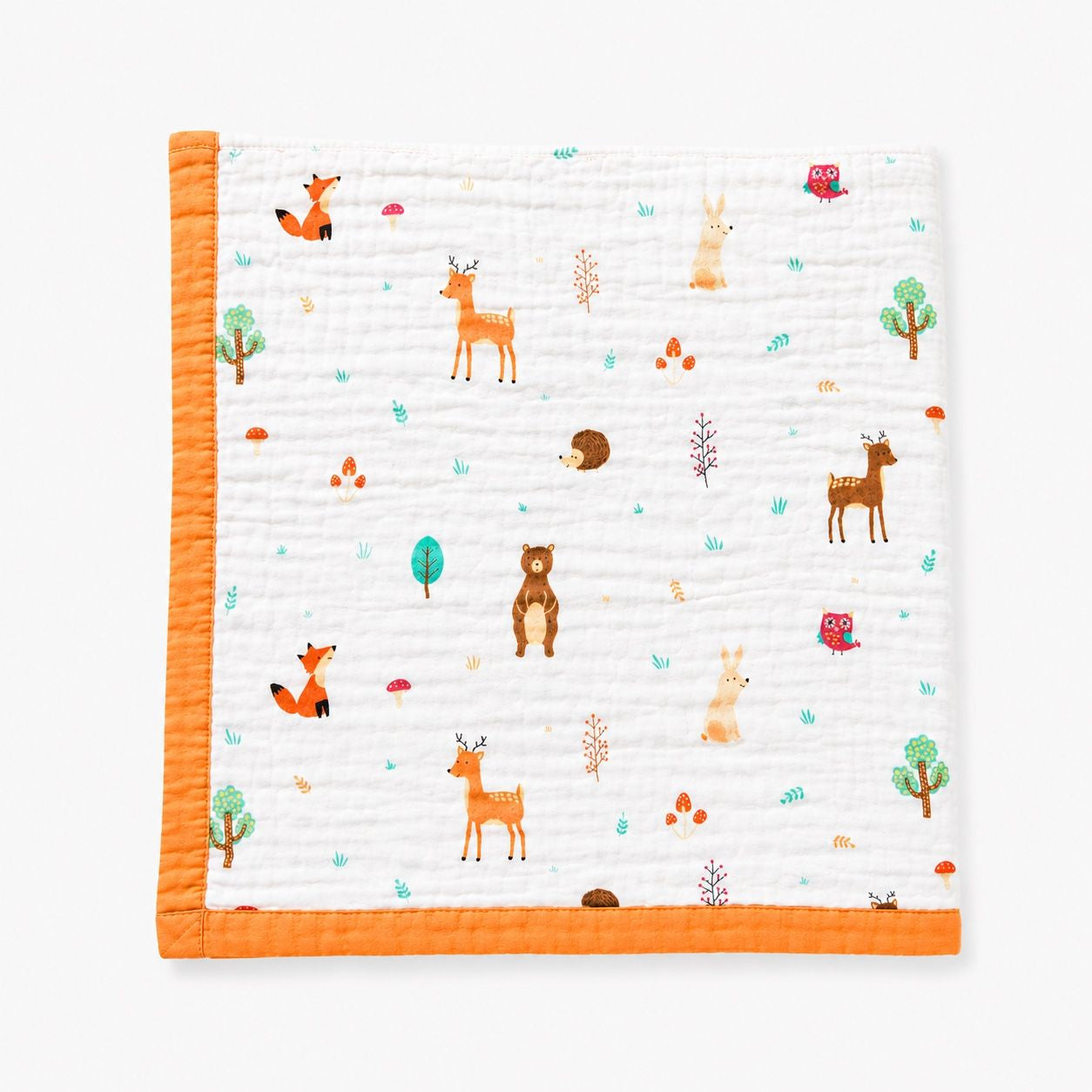 Animal- 6 Layer Crinkle Muslin Baby Blanket - 110*110cm