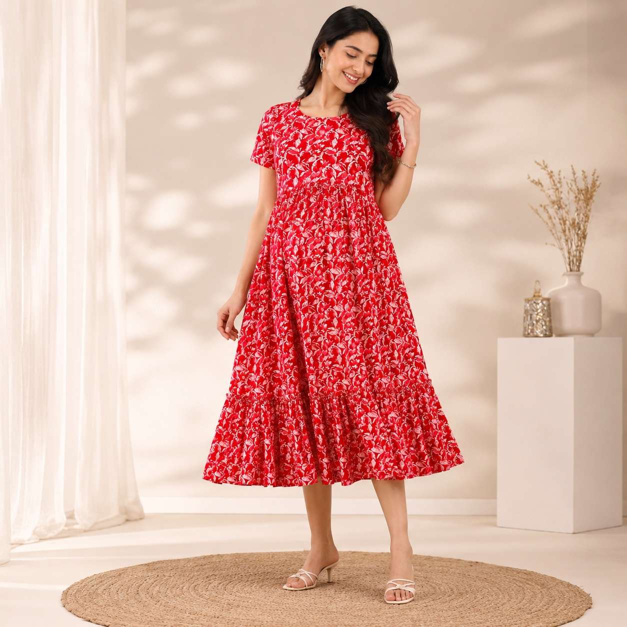 Maternity wear - red floral