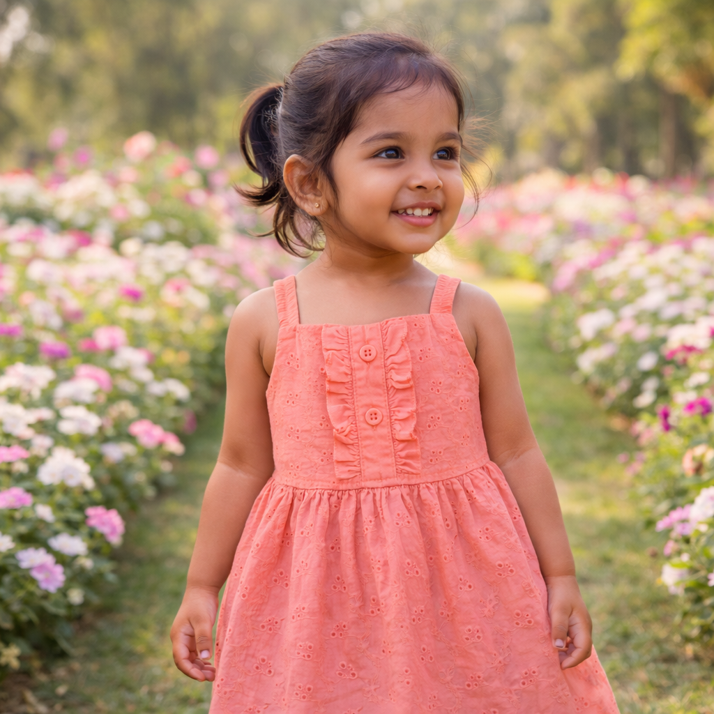 Hakoba Frock - PEACH