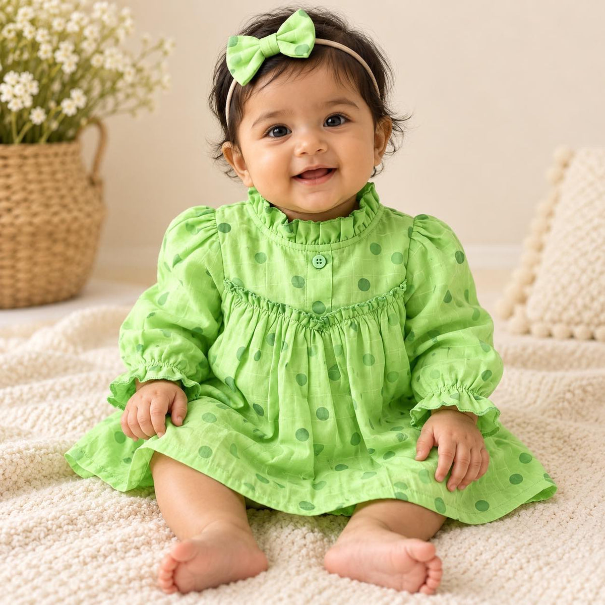 Minty Dot Frock