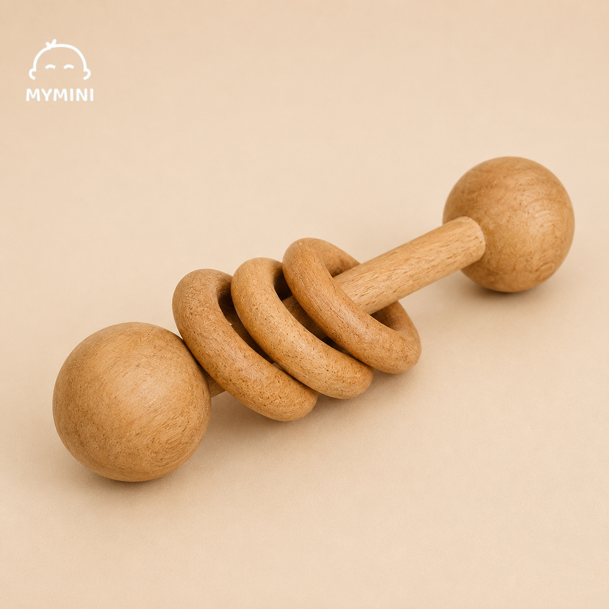 Dumb bell Rattle-Neem Wooden Teether