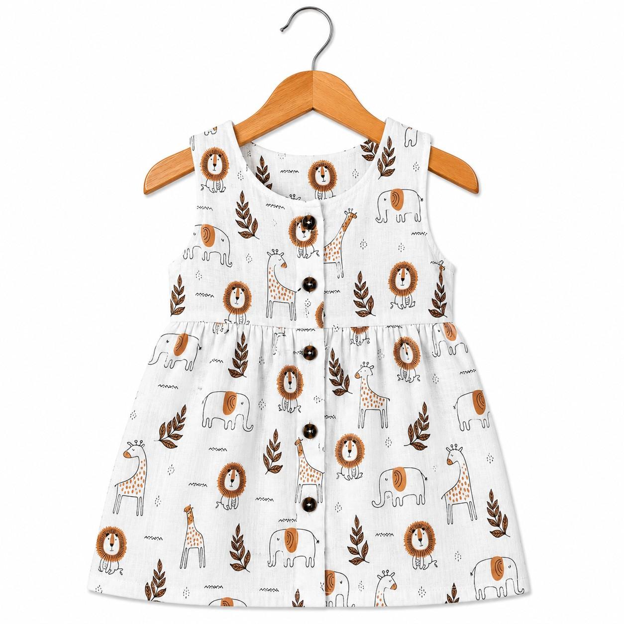 Sleeveless Frock- wild animal