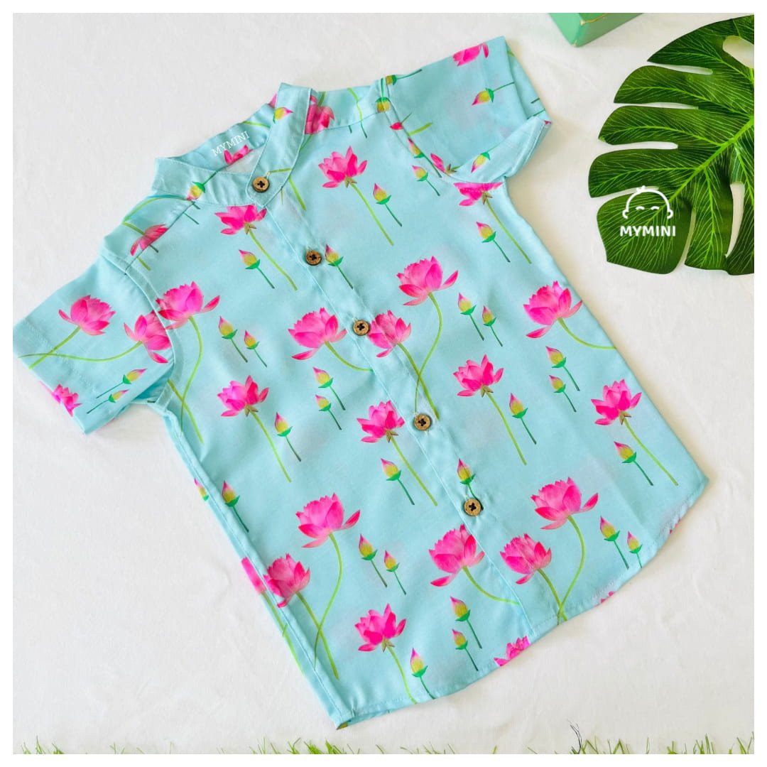 A Ethnic Shirt - Ocean Bloom