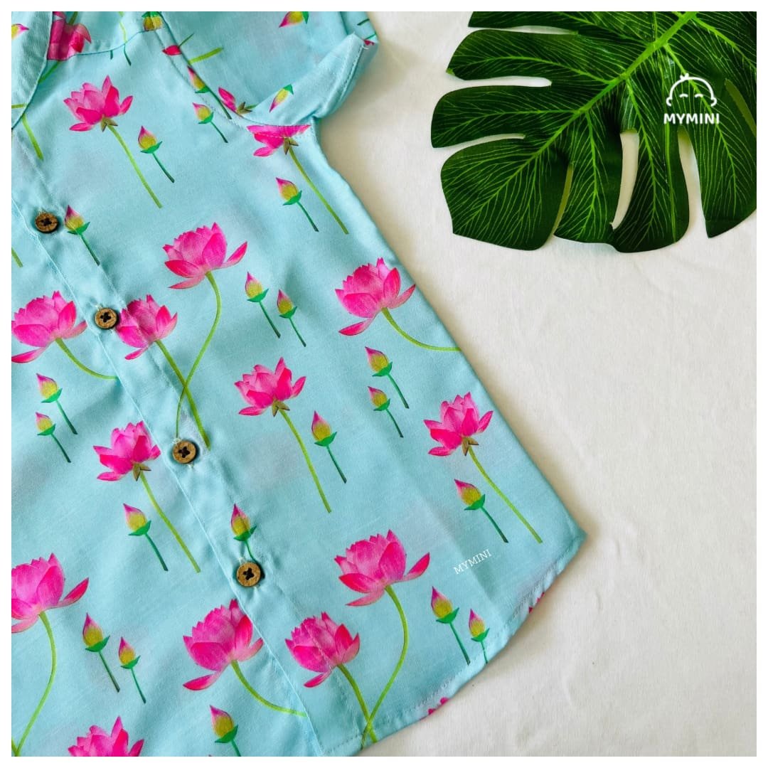 A Ethnic Shirt - Ocean Bloom