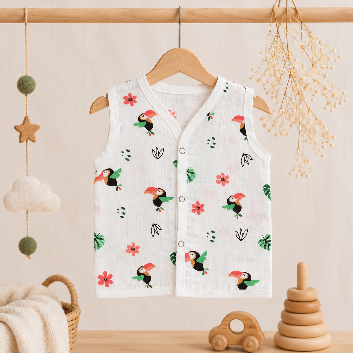 Muslin Snap Button Jabla- Toucan