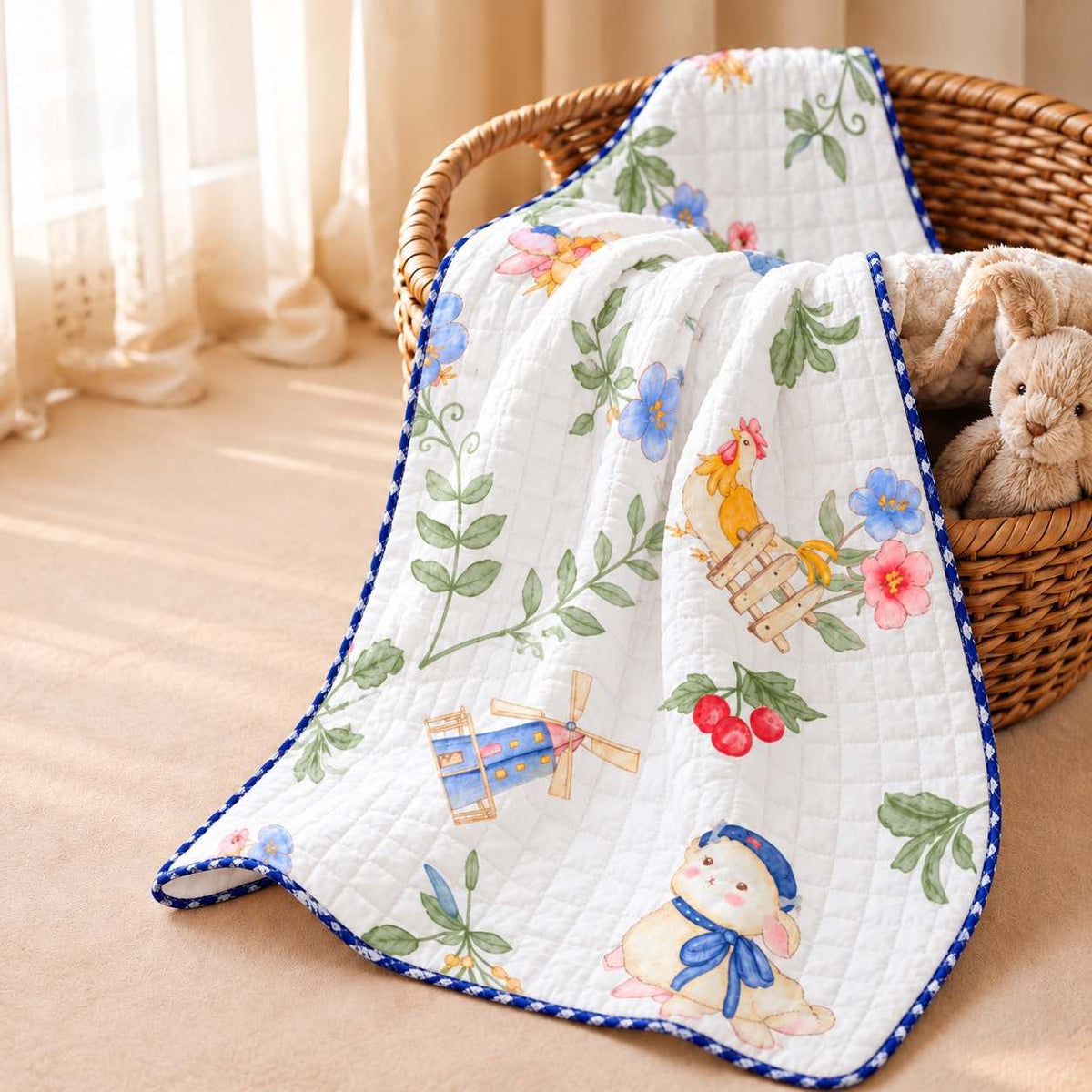 Cartoon print -2 layer Blanket 85*85cm