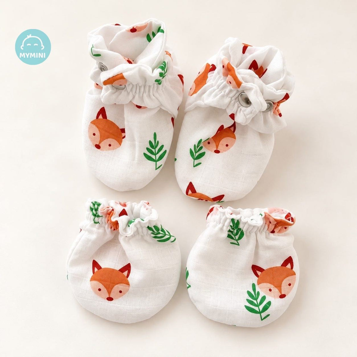 A snap hug -Booties & Mitten Fox