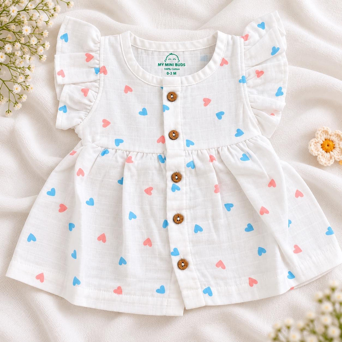 Pastel Hearts Frill Frock