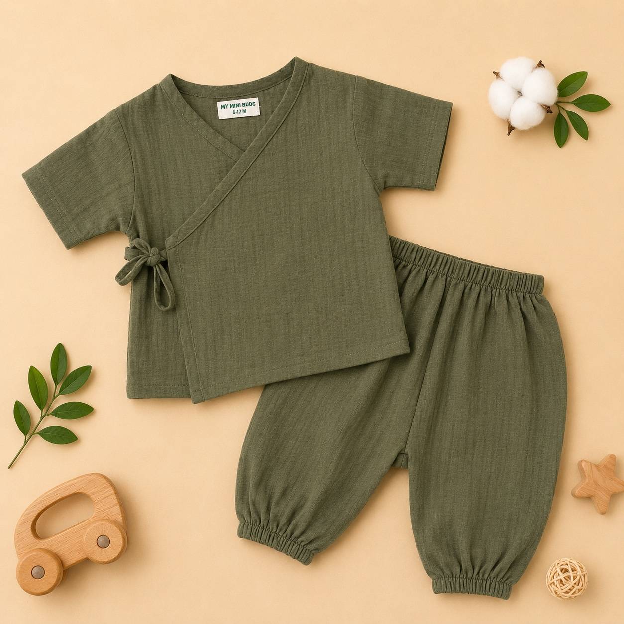 Dark olive green - Kimono Sets