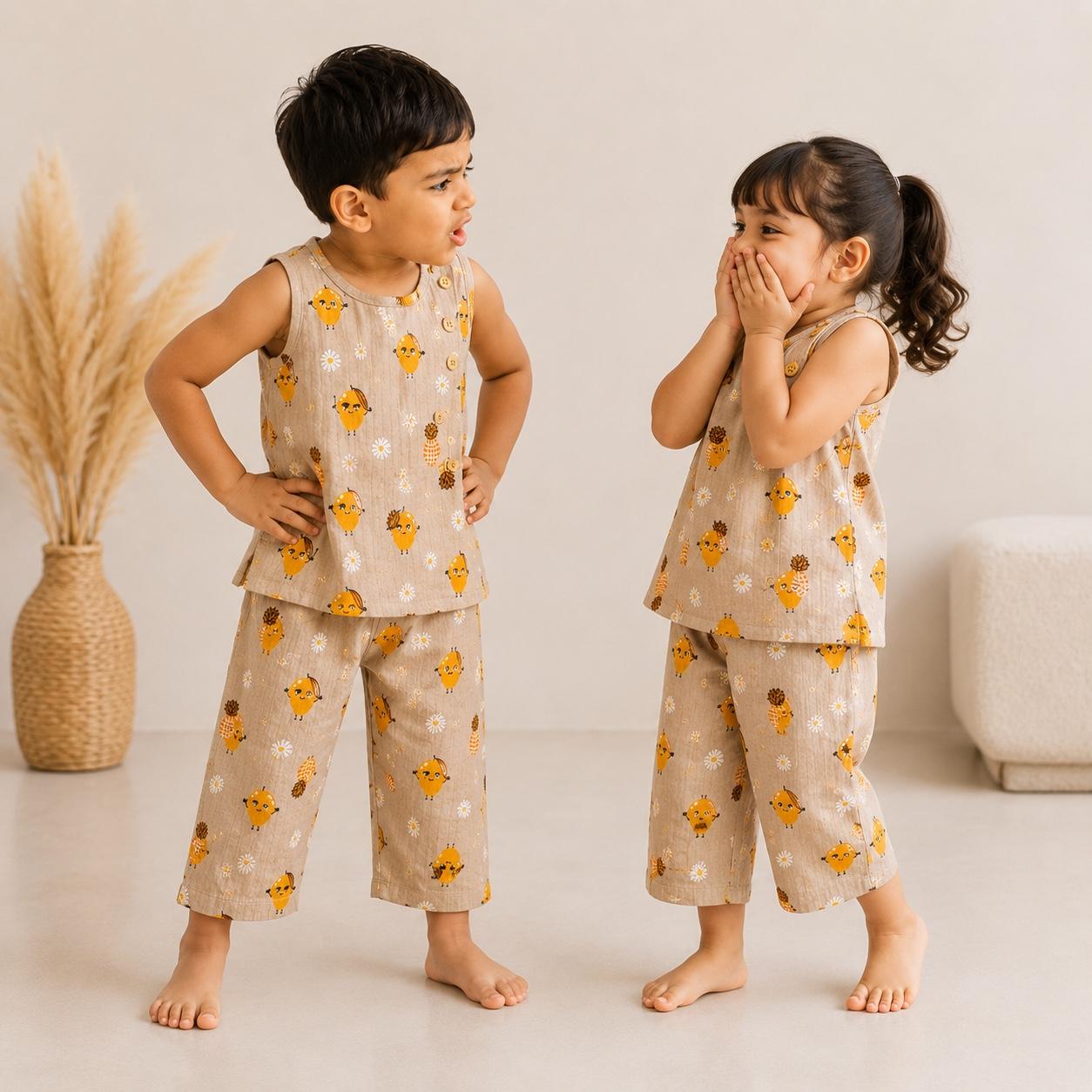 Mango Print -Co-Ord Set-Crinkle muslin